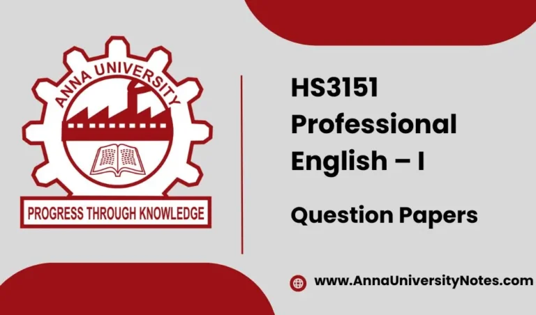 HS3151 Professional English – I Question Papers