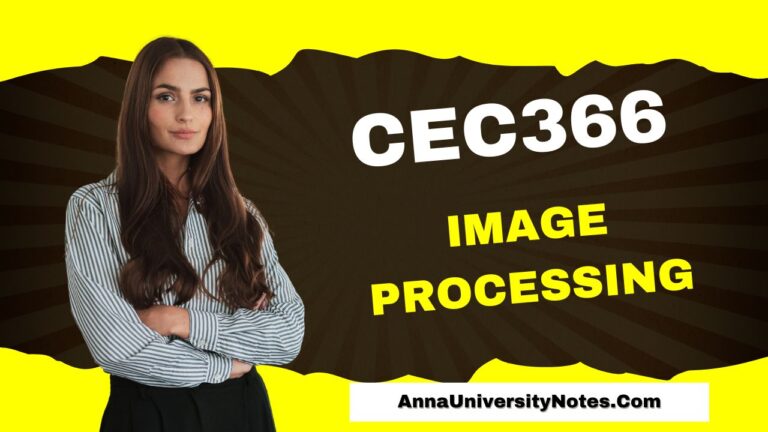 CEC366 Image Processing Notes PDF Download