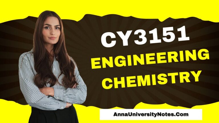 CY3151 Engineering Chemistry Question Papers PDF Download