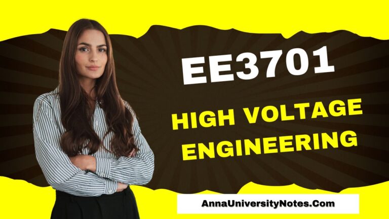 EE3701 High Voltage Engineering Notes PDF Download