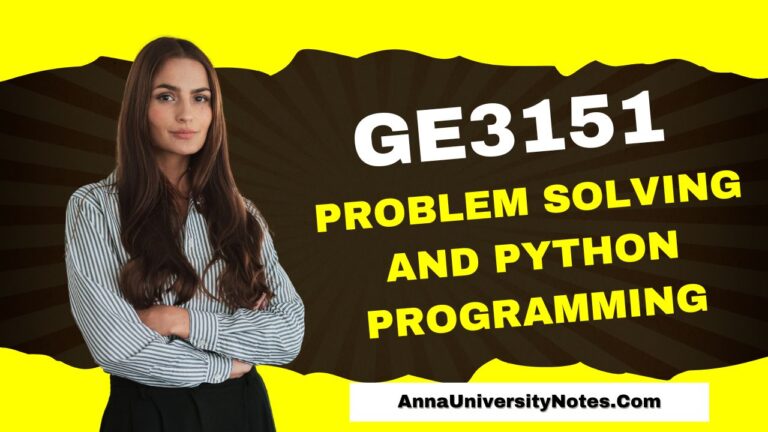 GE3151 Problem Solving and Python Programming Question Papers PDF Download